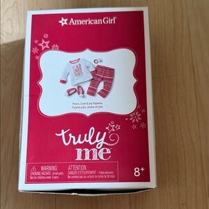 American Girl Peace Love Joy Pajamas - White and Red